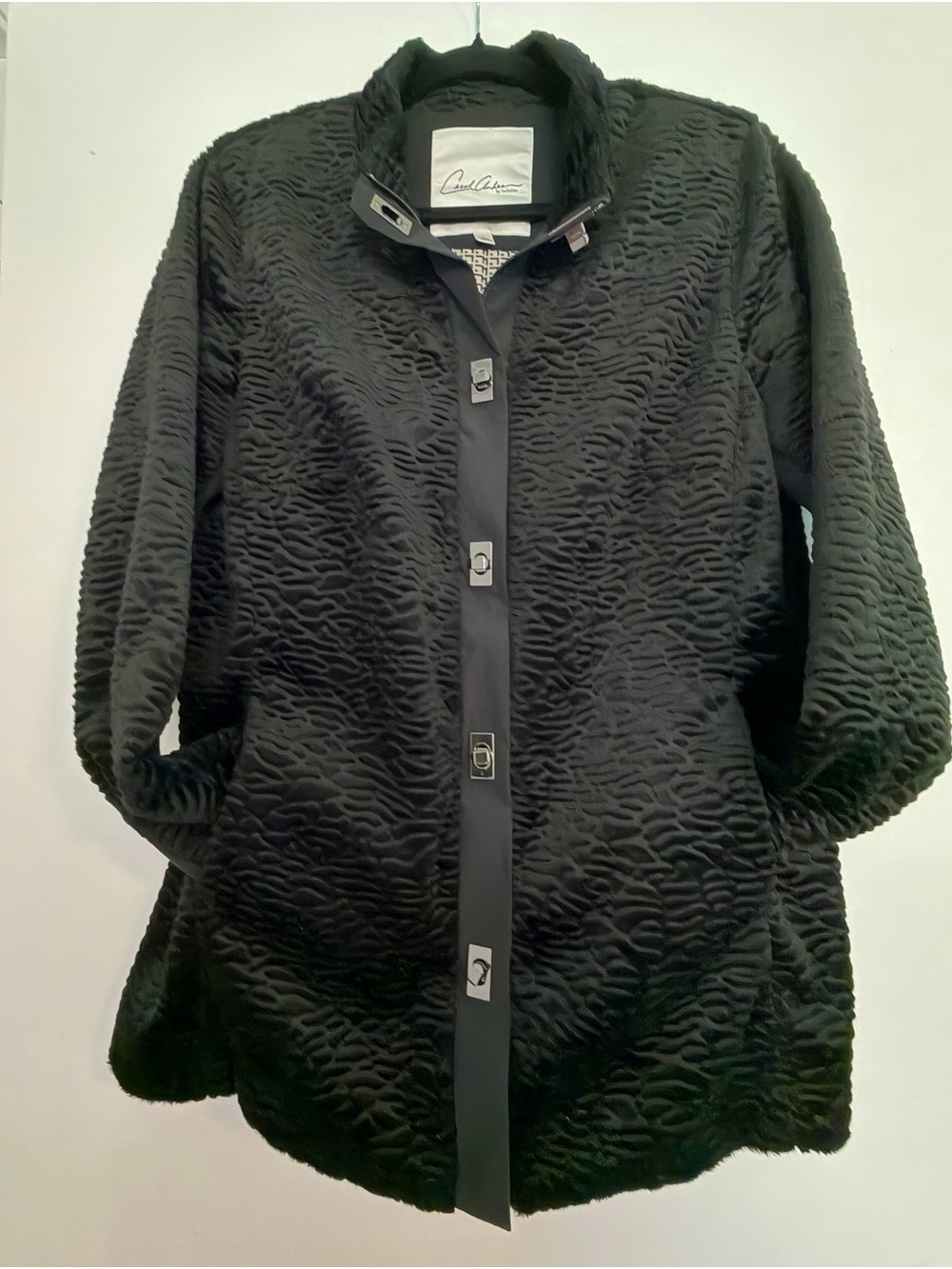 Textured Black Teddy Jacket by